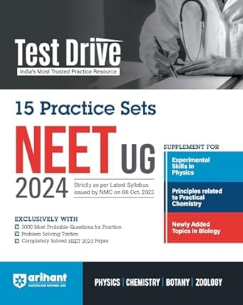 Arihant Test Drive 15 Practice Sets For NEET UG 2024 