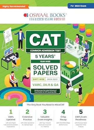 CAT 5 Years Solved Papers (VARC, DILR & QA) | Year-Wise & Shift-Wise (2019 - 2023) For 2024 Exam