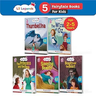 Oswaal Lil Legends Fairy Tales- Thumbelina, Wizard of Oz, Princess Pea, Sleeping Beauty, Beauty & the Beast
(Set of 5 Books) For Kids, Age 2-5 Years | Illustrated Stories | Bed Time Books