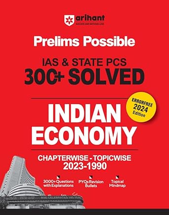 Prelims Possible IAS & STATE PCS 300+ Solved Indian Economy Chapterwise Topicwise 2023-1990