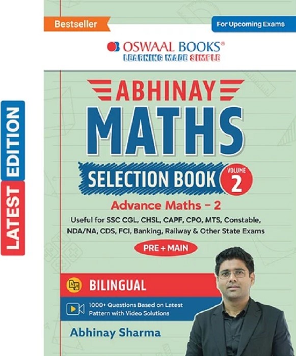 ABHINAY MATHS SELECTION BOOK-VOL. 2 BILINGUAL FOR SSC CGL, CHSL, CAPF & ALL GOVT EXAMS CONCEPT BASED QS WITH VIDEO SOLUTIONS | ALGEBRA, TRIGONOMETRY, HEIGHT & DISTANCE (FOR LATEST EXAM)