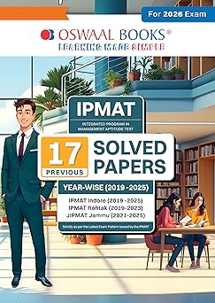 Oswaal IPMAT - 17 Solved Papers Previous Years | Year-wise (2019-2025) For IIM Indore, Rohtak & Jammu for 2026 Exam