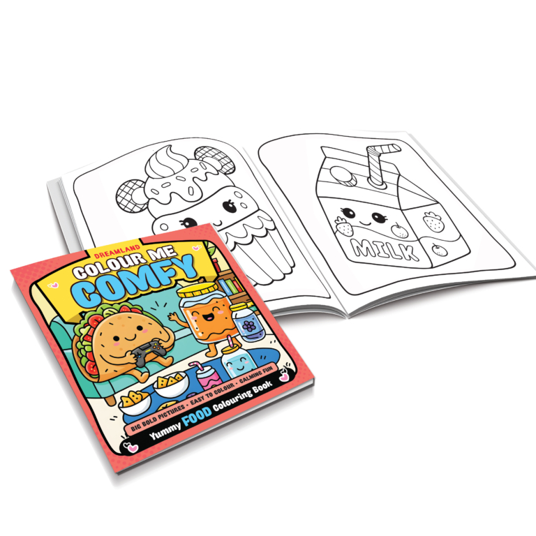 COLOUR ME COMFY: FEASTY FOOD – BOLD AND EASY FOOD COLOURING BOOK FOR ALL AGES