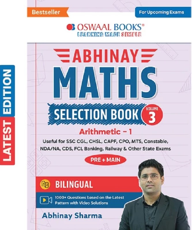ABHINAY MATHS SELECTION BOOK-VOL. 3 | BILINGUAL WORKBOOK FOR SSC CGL, CHSL, CAPF & ALL GOVT EXAMS | CONCEPT BASED QUESTIONS WITH VIDEO SOLUTIONS | ARITHMETIC PART I (FOR LATEST EXAM)