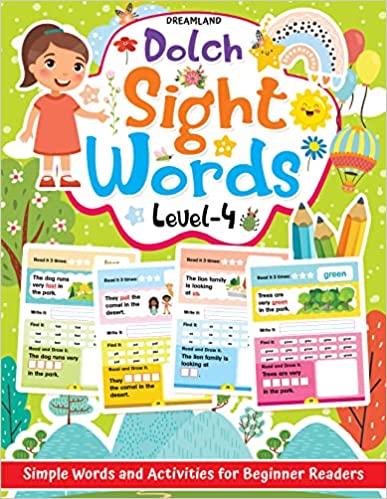 Dreamland Dolch Sight Words Level 4- Simple Words and Activities for Beginner Readers