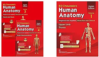 BD CHAURASIAS HUMAN ANATOMY 8ED VOL 3 & 4 REGIONAL AND APPLIED DISSECTION AND CLINICAL HEAD AND NECK BRAIN -NEUROANATOMY (PB 2020) SET OF 2 VOLS