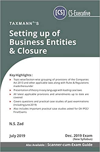 SETTING UP OF BUSINESS ENTITIES & CLOSURE- NEW SYLLABUS