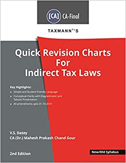 QUICK REVISION CHARTS FOR INDIRECT TAX LAWS - NEW/OLD SYLLABUS
