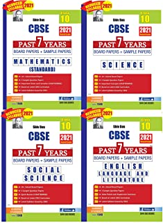 Shivdas CBSE Past 7 Years Solved Board Papers and Sample Papers Combo Pack for Class 10 Mathematics (STANDARD) Science Social Science English Language ... (As per 2021 CBSE Reduced Syllabus
