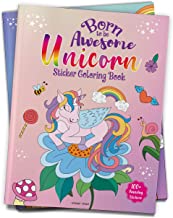 Born To Be Awesome Unicorn - Sticker Coloring Book With 100+ Stickers: Fun Activity Book For Childre