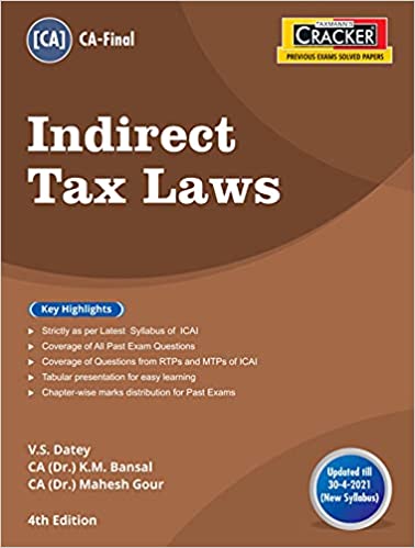 TAXMANN’S CRACKER FOR INDIRECT TAX LAWS – THE MOST UPDATED & AMENDED BOOK WITH TABULAR PRESENTATION COVERING PAST EXAM QUESTIONS (INCLUDING RTPS & MTPS OF ICAI) FOR CA FINAL | NEW SYLLABUS