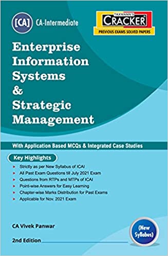 Taxmann’s CRACKER for Enterprise Information Systems & Strategic Management – Covering Past Exam Questions, incl. RTPs & MTPs with Application Based MCQs & Case Studies of CA Inter | New Syllabus
