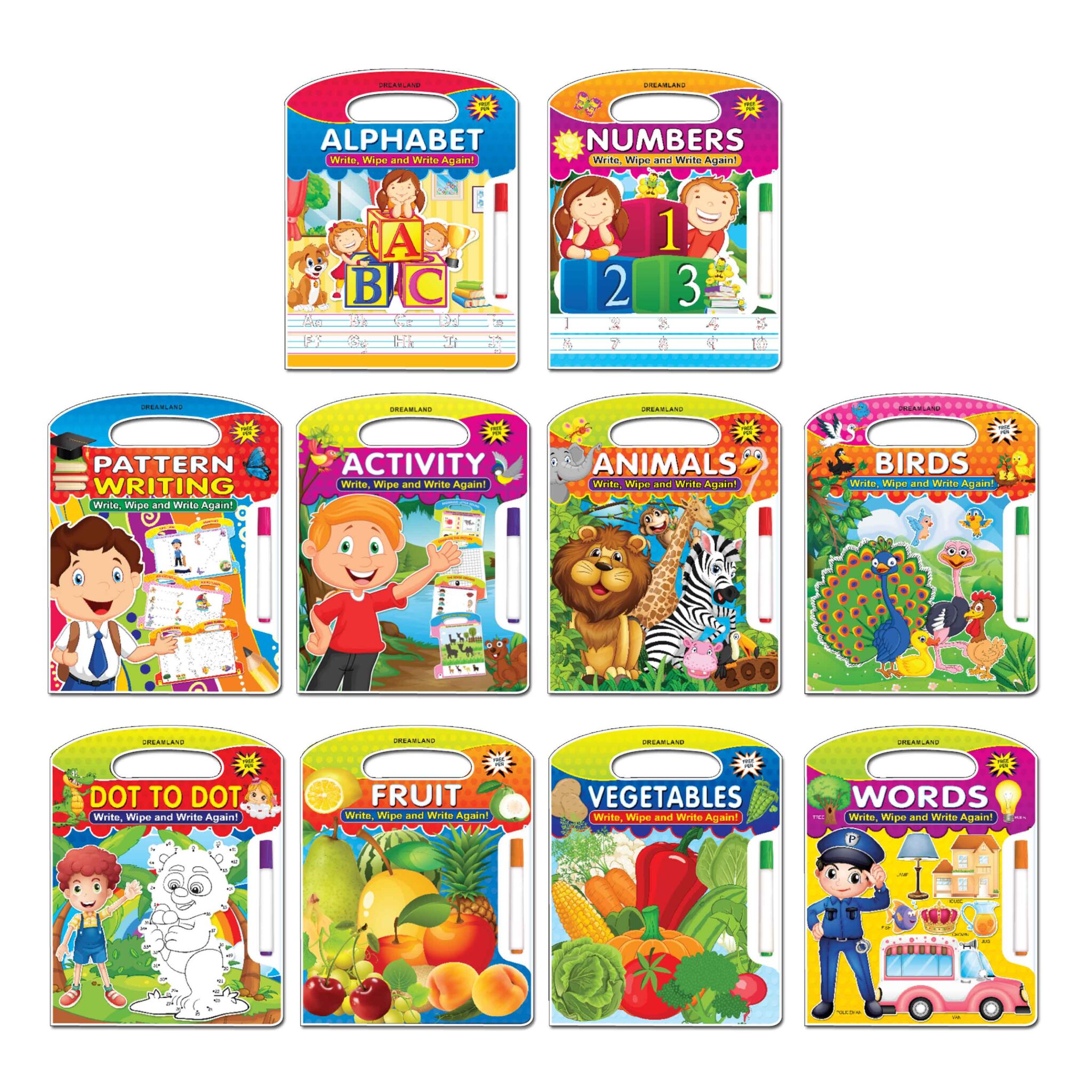 WRITE AND WIPE – 10 BOOKS PACK