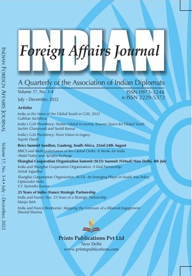 Indian Foreign Affairs Journal - Volume: 17 (2022)