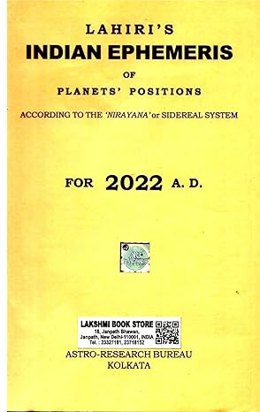 INDIAN EPHEMERIS OF PLANET'S POSITION FOR 2022 A.D.